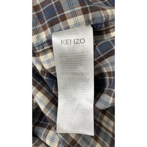 KENZO PARIS X NIGO 2 TONE PLAID OVERSIZED SHIRT S - Picture 10 of 13